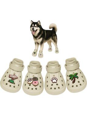 Non-Slip Waterproof Dog Sandals, Breathable Summer Boots with Adjustable Straps